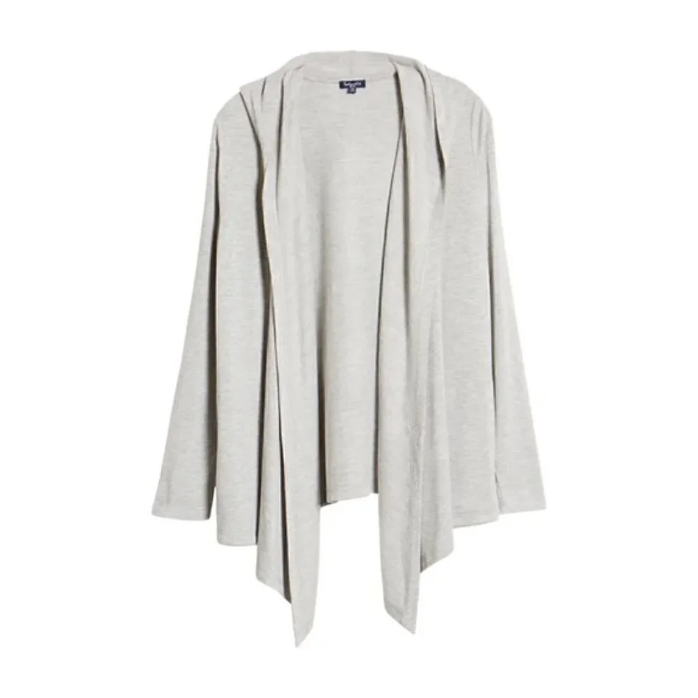 New Splendid Supersoft Hooded Heather Grey Cardigan NWT Small